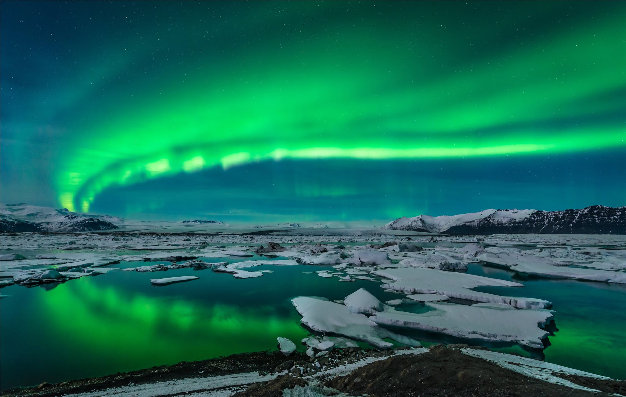 Island - polární záře