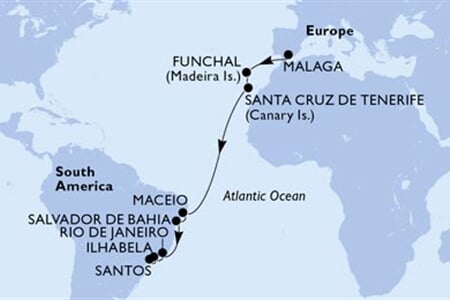 MSC Grandiosa - Španělsko, Portugalsko, Brazílie (z Malagy)