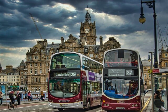 Edinburgh, double-decker bus