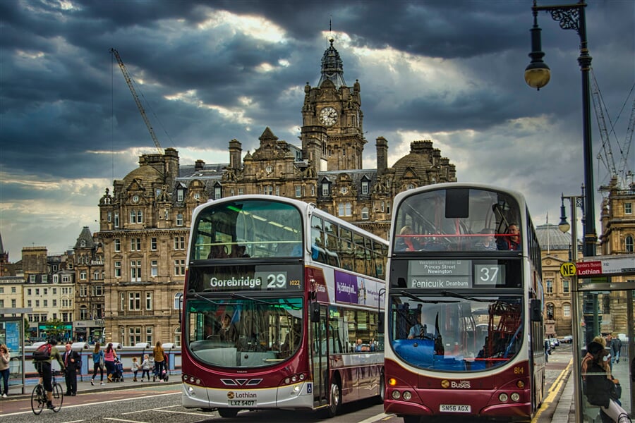 Edinburgh, double-decker bus
