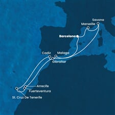 Costa Diadema - Španělsko, Francie, Itálie, Velká Británie (z Barcelony)