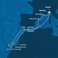 Costa Diadema - Itálie, Španělsko, Velká Británie, Francie (ze Savony)