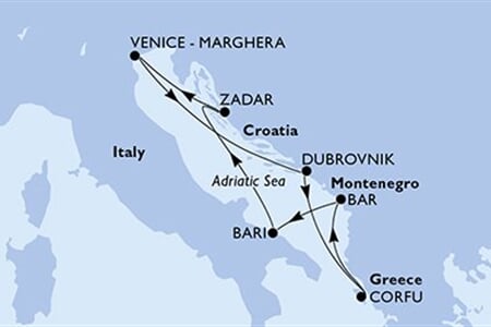 MSC Opera - Itálie, Chorvatsko, Řecko, Černá Hora (Bari)