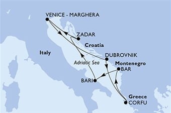 MSC Opera - Itálie, Chorvatsko, Brazílie, Řecko, Černá Hora (Bari)