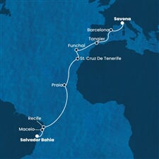 Costa Pacifica - Itálie, Španělsko, Maroko, Portugalsko, Brazílie (ze Savony)
