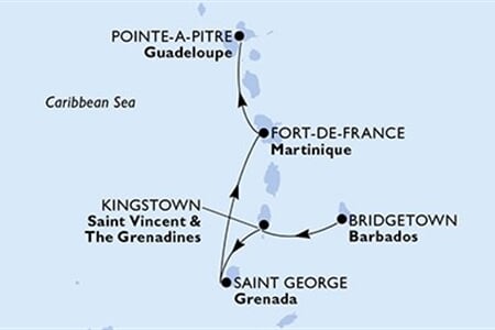 MSC Seaside - Barbados, Sv.Vincenc a Grenadiny, Grenada, Martinik, Guadeloupe (Bridgetown)
