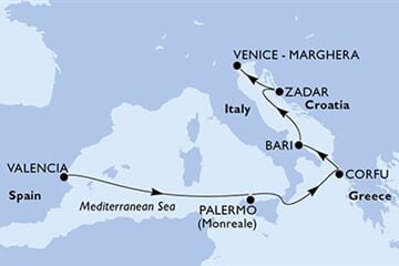 MSC Opera - Španělsko, Itálie, Řecko, Chorvatsko (Valencie)