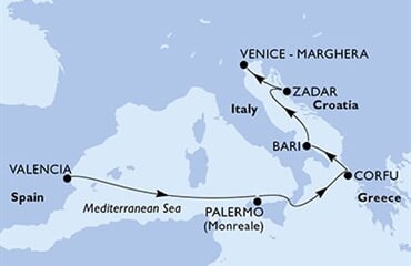 MSC Opera - Španělsko, Itálie, Řecko, Chorvatsko (Valencie)