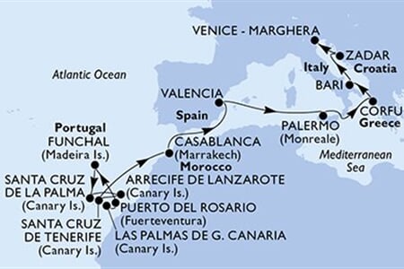 MSC Opera - Španělsko, Portugalsko, Maroko, Itálie, Řecko, ... (Las Palmas)
