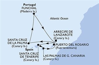 MSC Opera - Španělsko, Brazílie, Portugalsko (Santa Cruz de Tenerife)
