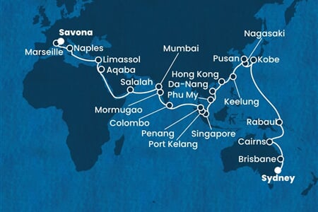 Costa Deliziosa - Austrálie, Japonsko, Jižní Korea, Tchajwan, Čína, ... (ze Sydney)