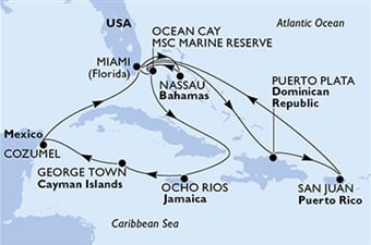 MSC Seascape - USA, Brazílie, Dominikán.rep., Portoriko, Bahamy, ... (z Miami)