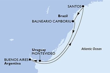 MSC SEAVIEW - Brazílie, Uruguay, Argentina (Santos)