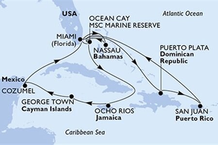 MSC SEASCAPE - USA, Dominikán.rep., Portoriko, Bahamy, Jamajka, ... (z Miami)