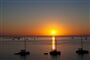 Západ slunce na pláži, Stintino, Sardinie