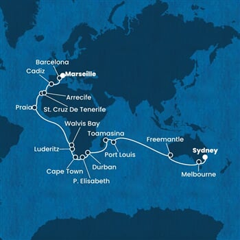 Trasa plavby CDE-SYD47A01