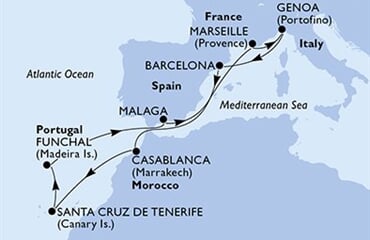 MSC Poesia - Španělsko, Francie, Itálie, Maroko, Portugalsko (z Malagy)