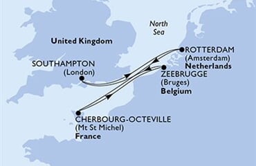MSC Virtuosa - Velká Británie, Nizozemí, Francie, Belgie (ze Southamptonu)