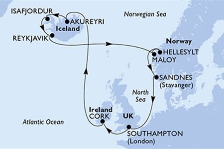 MSC Virtuosa - Velká Británie, Brazílie, Irsko, Island, Norsko (ze Southamptonu)