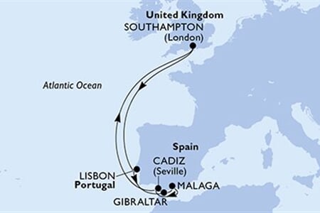 MSC Virtuosa - Velká Británie, Portugalsko, Gibraltar, Španělsko (ze Southamptonu)
