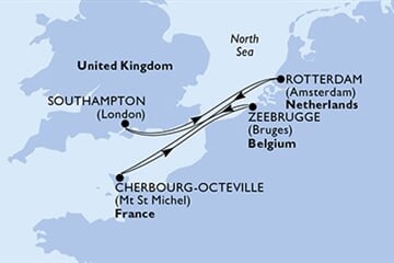 MSC VIRTUOSA - Velká Británie, Nizozemí, Francie, Belgie (ze Southamptonu)