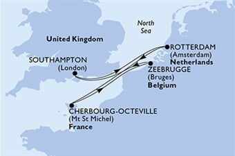 MSC Virtuosa - Velká Británie, Nizozemí, Francie, Belgie (ze Southamptonu)