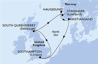 MSC Virtuosa - Velká Británie, Norsko (ze Southamptonu)