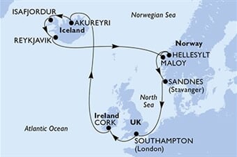 MSC Virtuosa - Velká Británie, Irsko, Island, Norsko (ze Southamptonu)