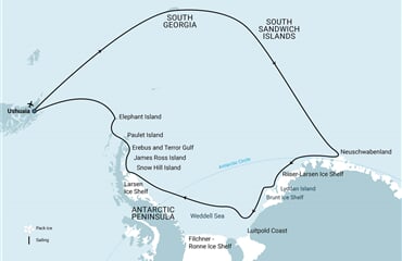 Remote Weddell Sea Explorer incl. South Georgia - South Sandwich Islands - Neuschwabenland - Larsen Ice Shelf - Paulet and Devil Island - Elephant Island, incl. helicopters (m/v Ortelius)
