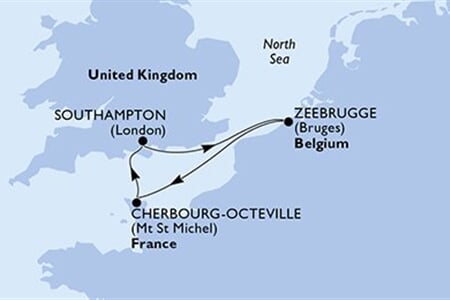 MSC VIRTUOSA - Velká Británie, Belgie, Francie (ze Southamptonu)