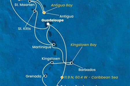 Costa Fortuna - Nizozemské Antily, Panenské o. (britské), Trinidad a Tobago, Sv.Vincenc a Grenadiny (Pointe-a-Pitre)