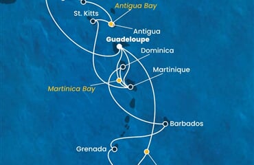 Costa Fortuna - Nizozemské Antily, Panenské o. (britské), Trinidad a Tobago, Dominika (Pointe-a-Pitre)