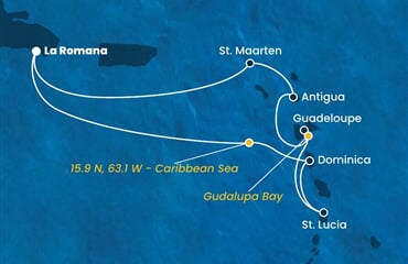 Costa Fascinosa - Dominikán.rep., Dominika, Nizozemské Antily (z La Romana)