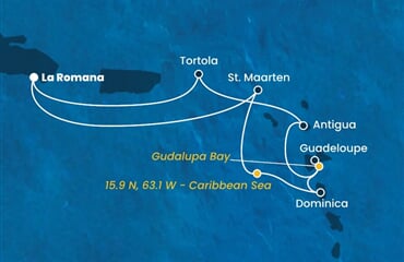 Costa Fascinosa - Dominikán.rep., Nizozemské Antily, Dominika, Panenské o. (britské) (z La Romana)