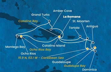 Costa Fascinosa - Dominikán.rep., Nizozemské Antily, Dominika, Panenské o. (britské), Jamajka, ... (z La Romana)