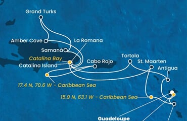 Costa Fascinosa - Nizozemské Antily, Panenské o. (britské), Dominikán.rep., Turks a Caicos, Dominika (Pointe-a-Pitre)