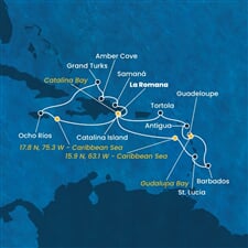 Costa Fascinosa - Dominikán.rep., Nizozemské Antily, Panenské o. (britské), Jamajka, Turks a Caicos (z La Romana)