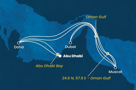 Costa Smeralda - Arabské emiráty, Katar, Omán (z Abú Dhabí)