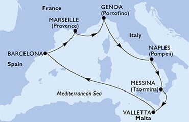 MSC World Europa - Itálie, Malta, Španělsko, Francie (Messina)