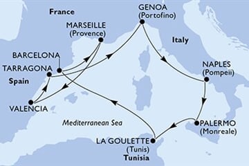 MSC Fantasia - Francie, Španělsko, Itálie, Tunisko (z Marseille)