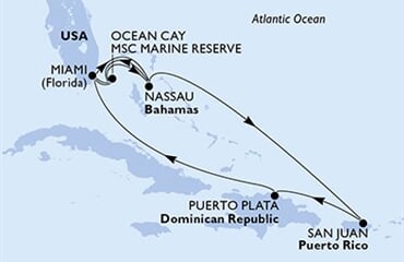 MSC Seascape - USA, Bahamy, Portoriko, Dominikán.rep. (z Miami)