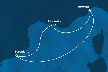 Costa Fortuna - Itálie, Španělsko, Francie (ze Savony)