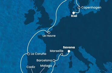 Costa Diadema - Německo, Dánsko, Norsko, Francie, Španělsko, ... (z Kielu)