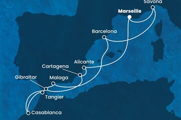 Costa Diadema - Francie, Itálie, Španělsko, Maroko, Velká Británie (z Marseille)