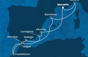 Costa Diadema - Francie, Itálie, Španělsko, Maroko, Velká Británie (z Marseille)