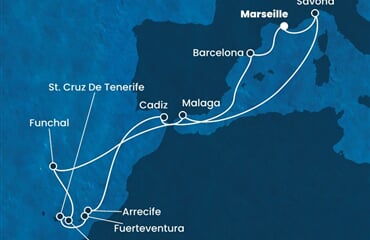 Costa Diadema - Francie, Itálie, Španělsko, Portugalsko (z Marseille)