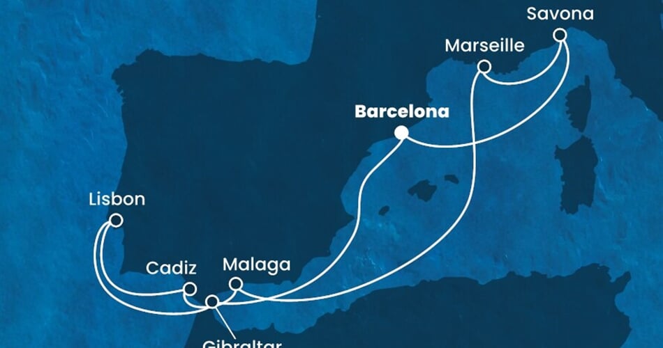 Trasa plavby CDI-BCN10A0R