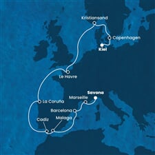 Costa Diadema - Německo, Dánsko, Norsko, Francie, Španělsko, ... (z Kielu)