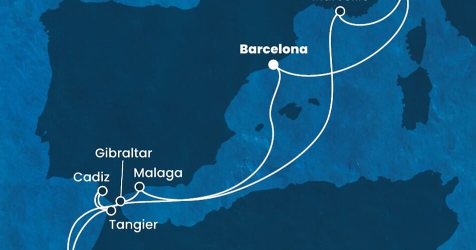 Trasa plavby CDI-BCN10A0T
