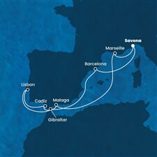 Costa Diadema - Itálie, Španělsko, Velká Británie, Portugalsko, Francie (ze Savony)